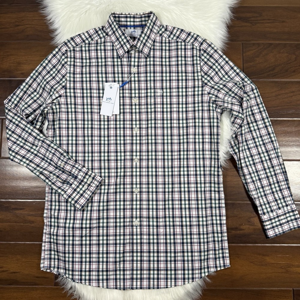 Southern Tide Men's Size Large Forest Blome Charleston Master Plaid Sport Shirt‎